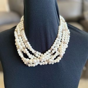Muti Strand Faux Pearl Necklace